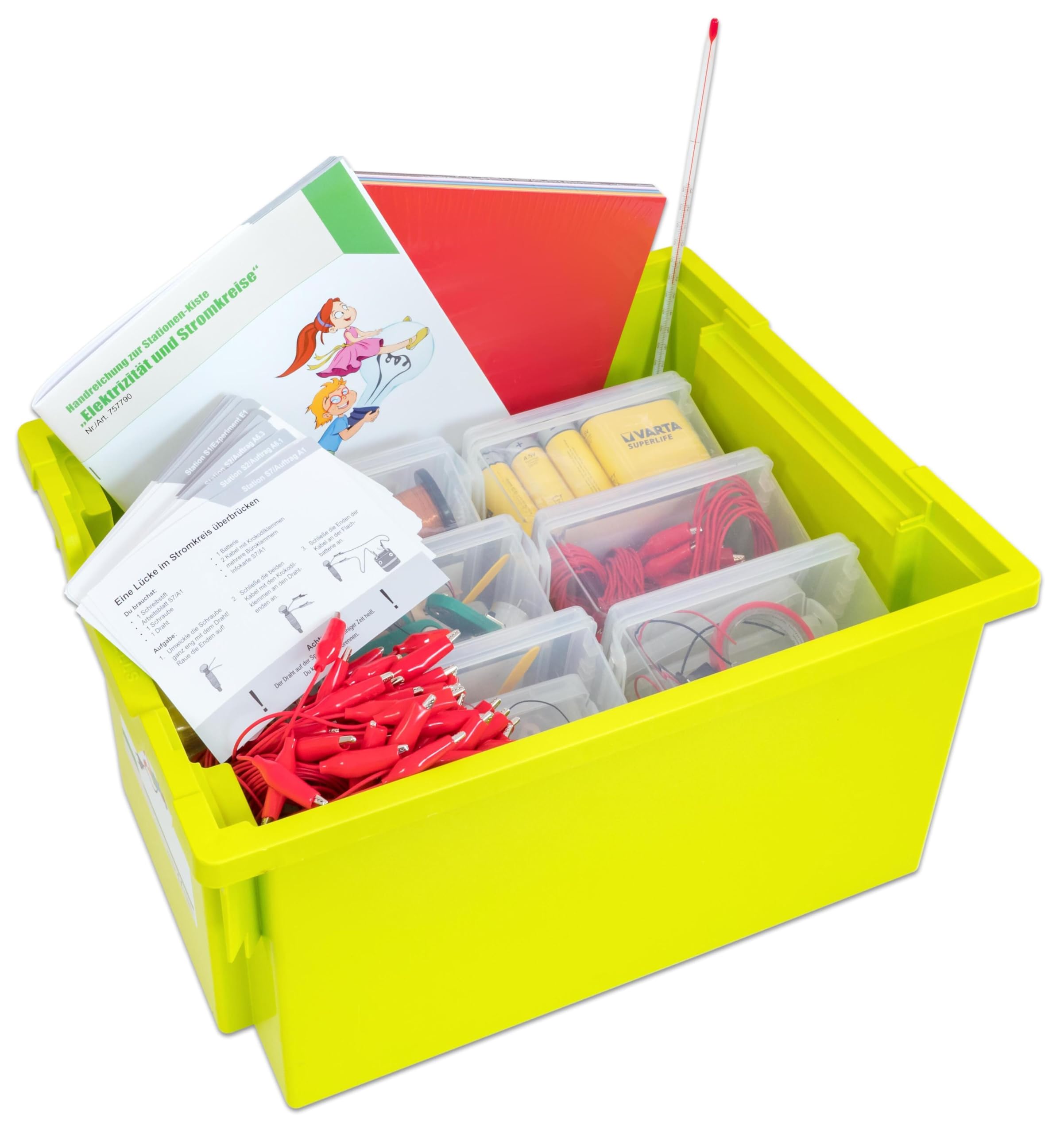 Betzold 757790 - Caja de estaciones Electricidad y circuitos Experimentos con electricidad, física