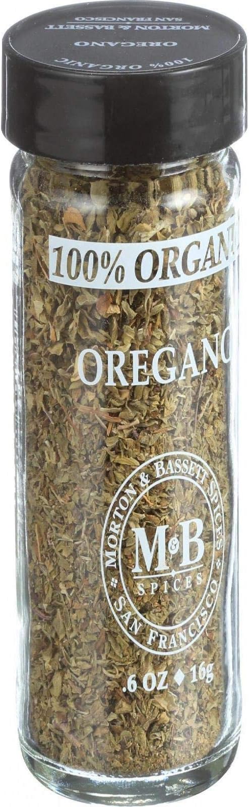 Morton & Bassett 100% Organic Oregano | Bold, Herbaceous Flavor for Italian, Greek & Mexican Cuisine | Gluten Free, Salt Free, Non-GMO | 0.6 oz Jar