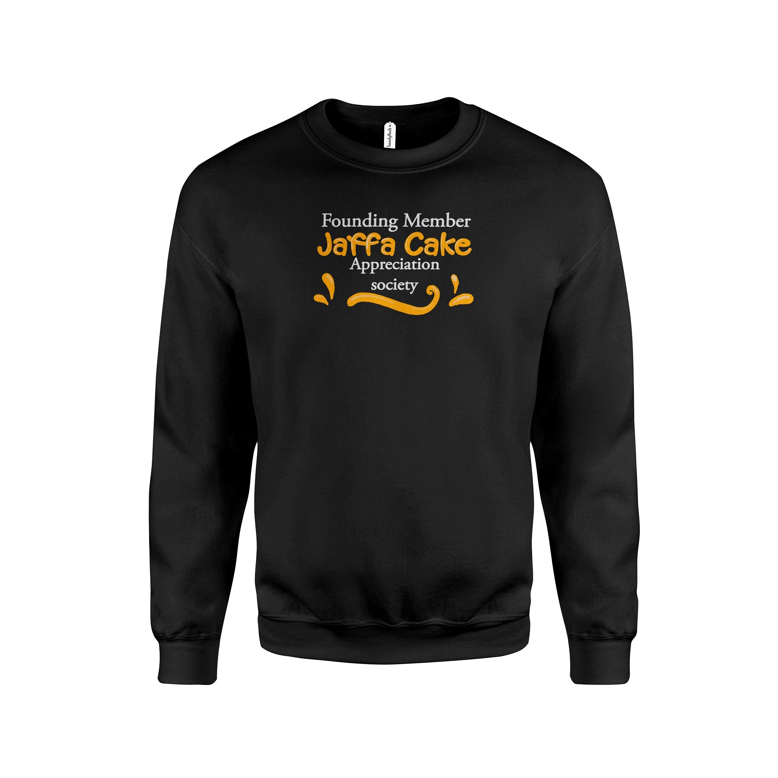 SmartyPants Jaffa Cake Appreciation Society Sweatshirt- Funny Jumper Merchandise Presents Machine Washable 80% Polyester 20% Cotton Ribbed Collar Cuff and Hem Comfort Assured (2XL, Black)