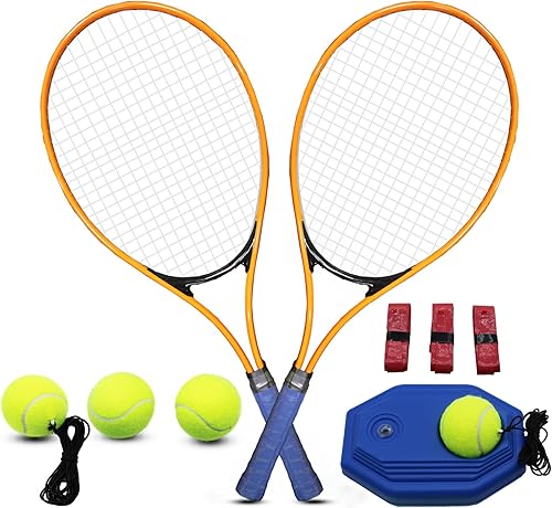 Juego de raquetas de tenis para adultos, 2 jugadores para adultos, juego de raquetas de tenis recreativas para principiantes y profesionales con 4