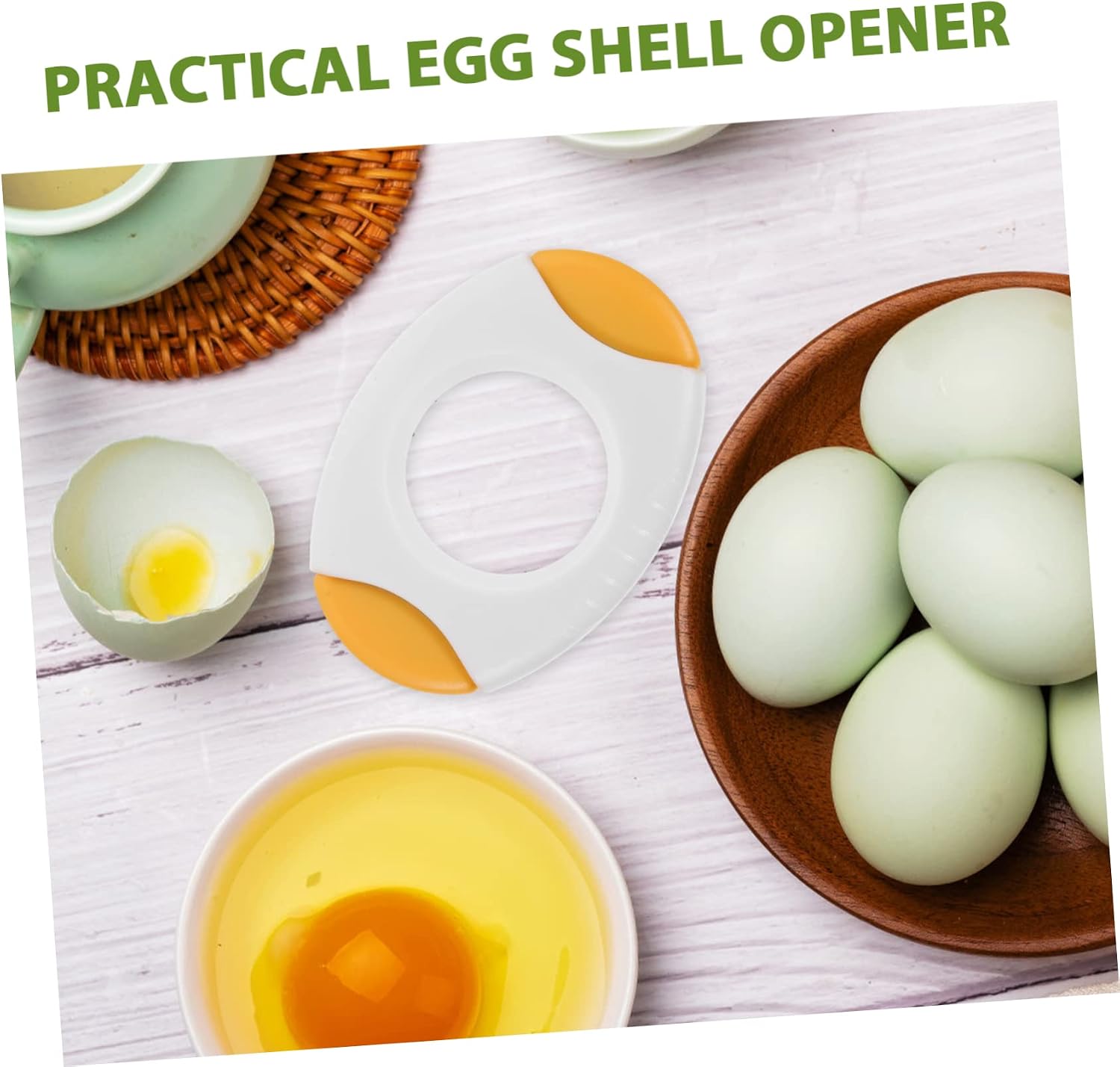 2pcs Egg Shell Cutter Steel Plastic Yellow Kitchen Egg Cracking Tool