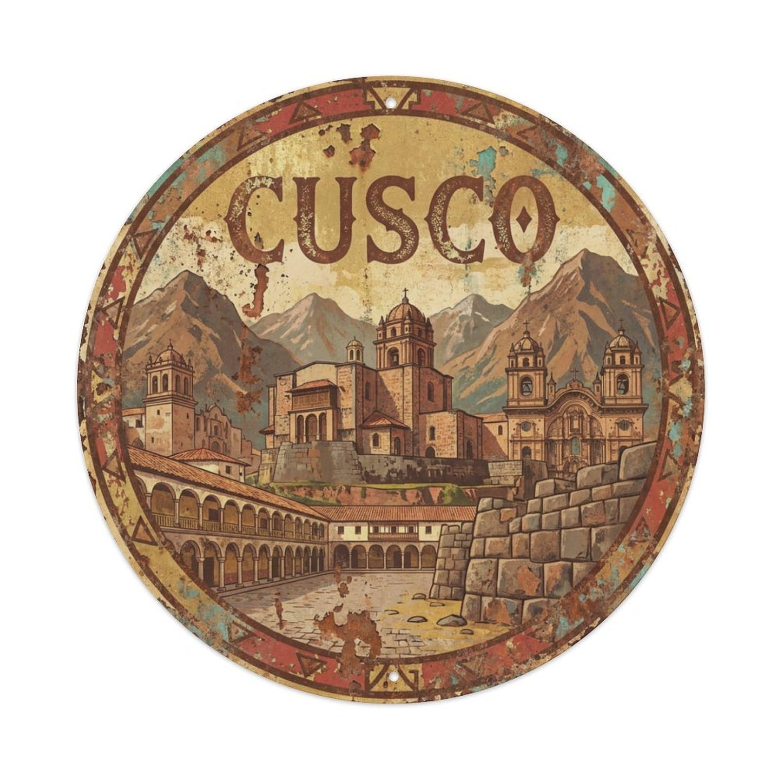 Travel Retro Peru Cusco Metal Tin Sign