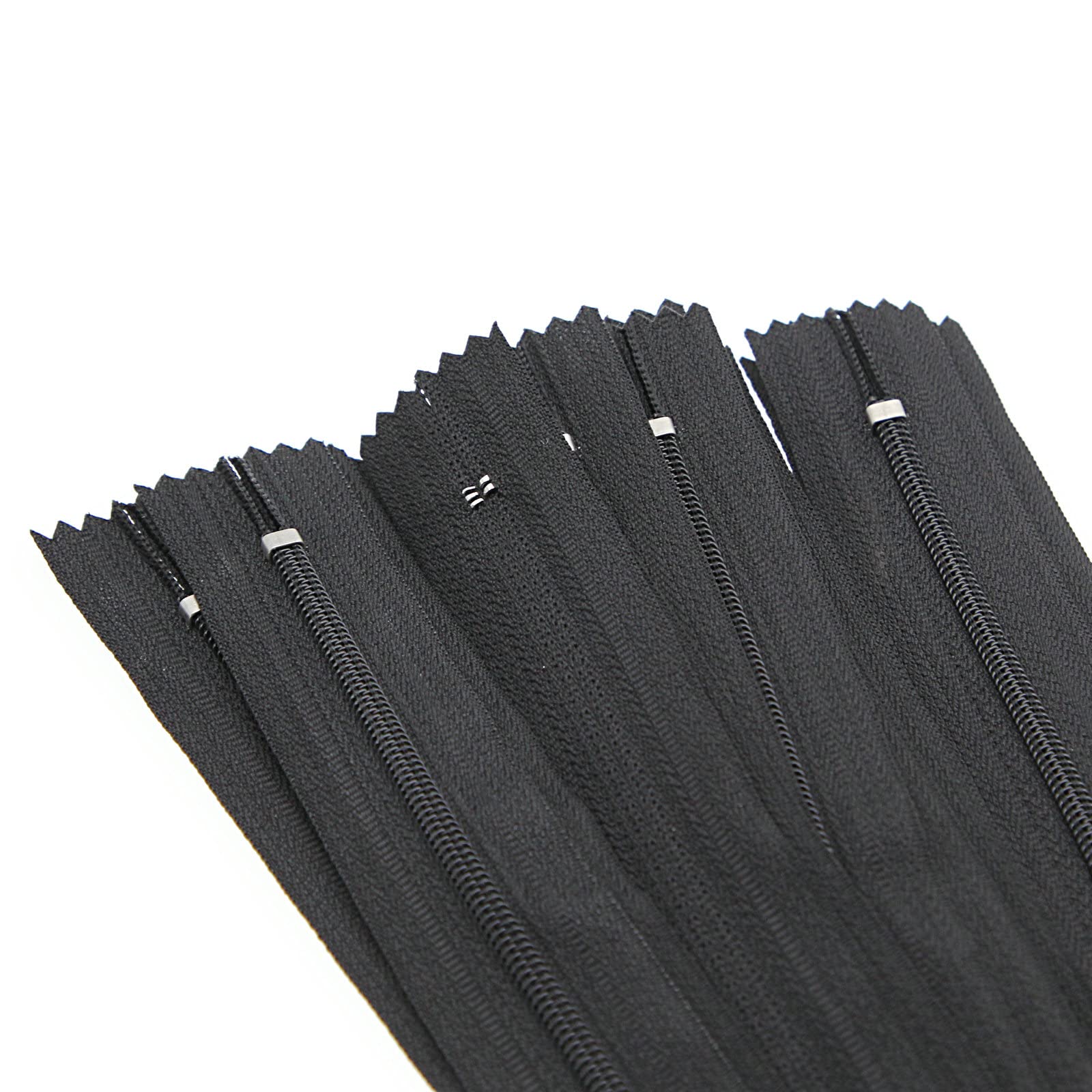 22 Inch Close End Nylon Coil Zippers for Sewing Craft Assorted Length (20 PCS Black) YIGUANXIN