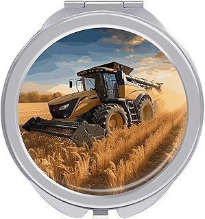 Farm Tractor Harvest Compact Mirror Makeup Mi...