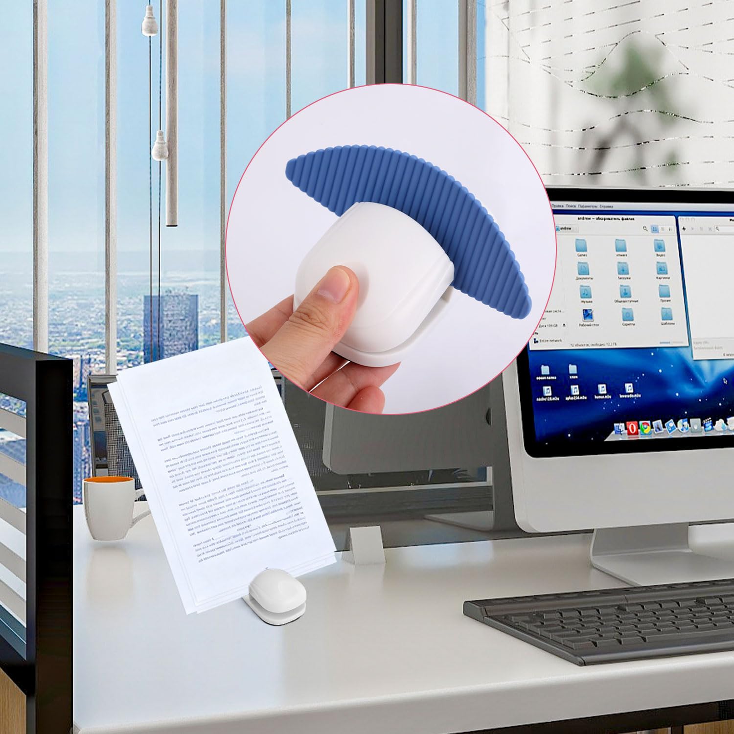 3uds Soporte para Papel de Escritorio, Ideal Escribir a Máquina o para Usar en la Oficina Cuenta con Base Antideslizante y Pinza Documentos de Escritorio Compatible con Papel A4