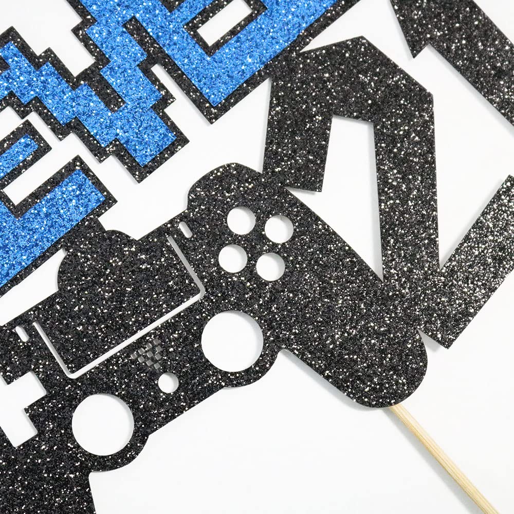 Glitter Level 21 Cake Topper - Video Game Birthday Decoration For 21st Birthday Party - View #3