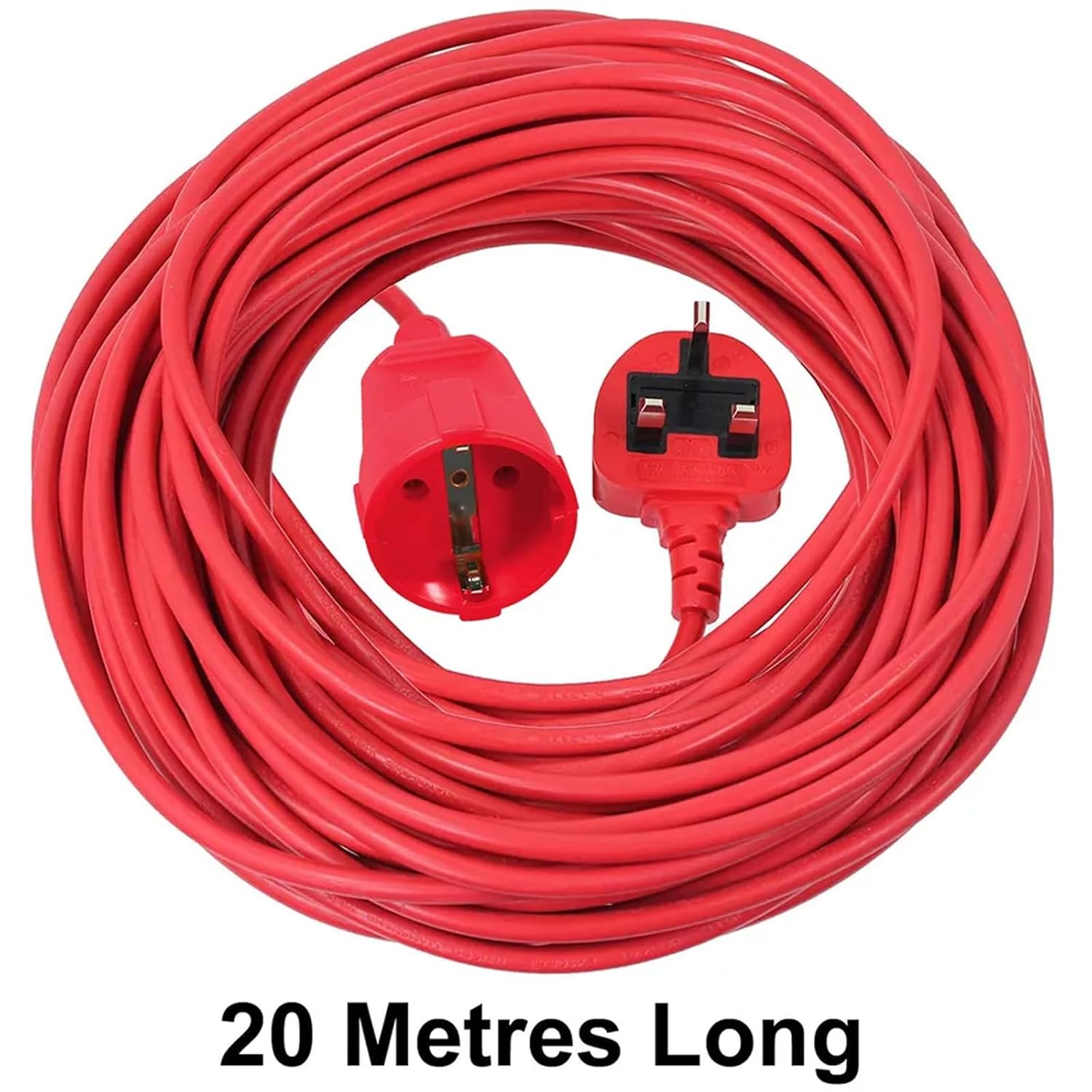 SPARES2GO 20m Mains Power Cable UK 3 Pin Plug compatible with Bosch AdvancedRotak 550 650 750 UniversalRotak Lawnmower - Image 2