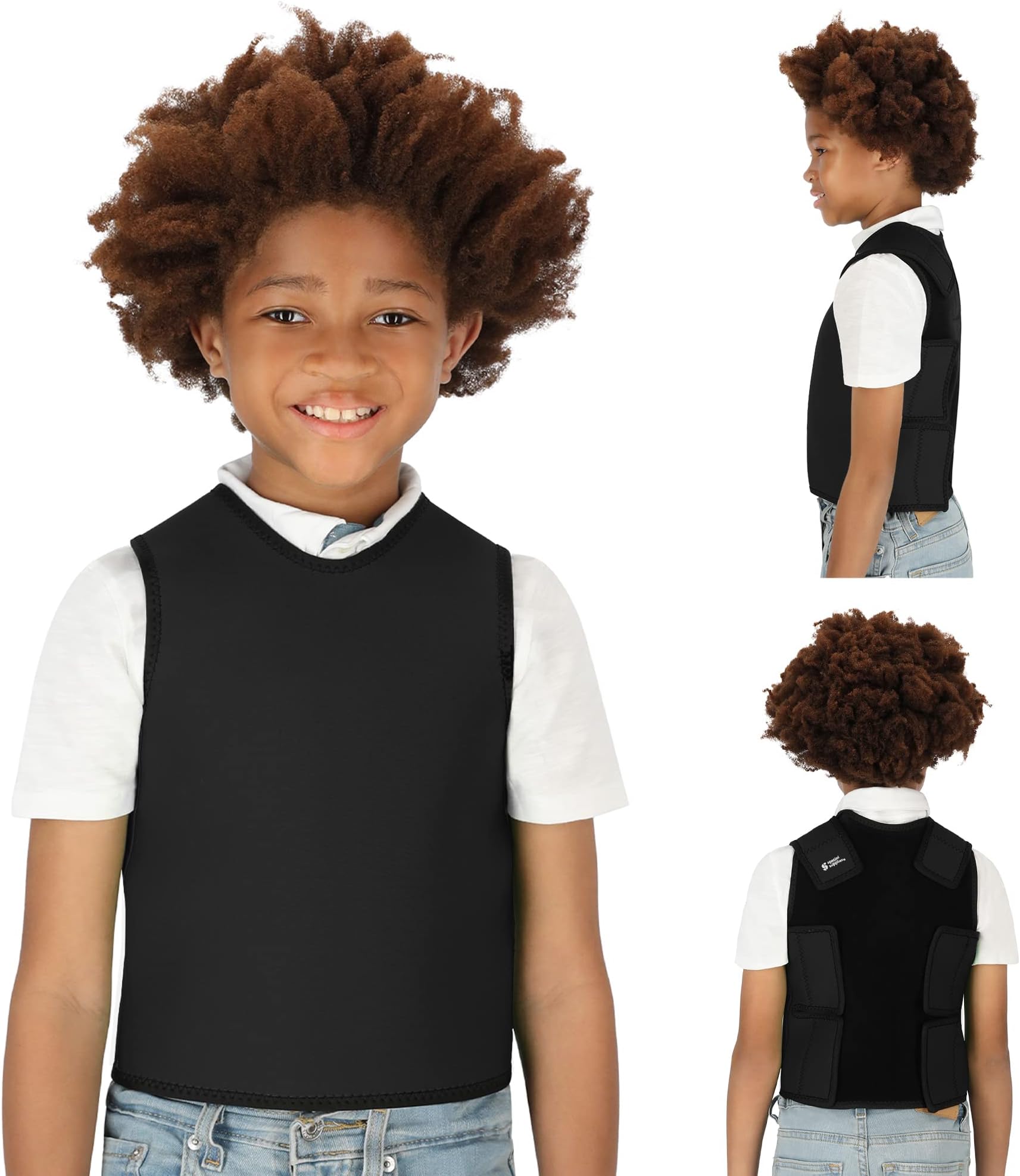 Sensory Compression Vest Deep Pressure Comfort (Black, Small)