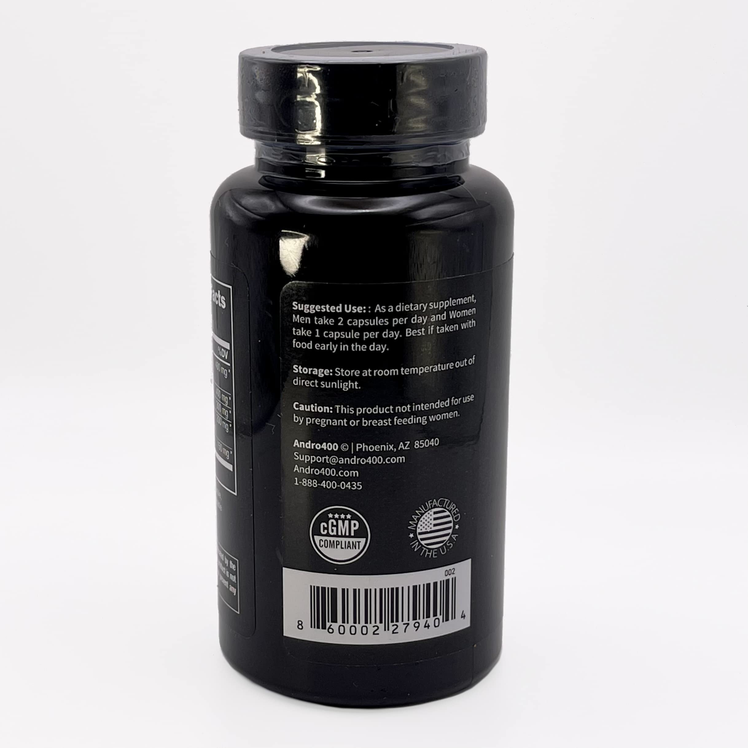 Andro400 Ultra Max T Men's T-Support, 3 Pack, 180 Capsules, 90-Day Supply — Amazon image 3