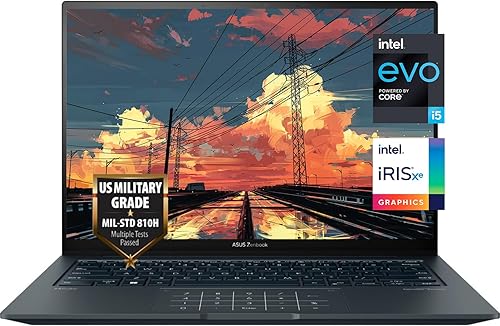 ASUS Zenbook Pantalla táctil OLED de 14.5 pulgadas, 2.8K (2880 x 1800) 120Hz, Intel Core i5-13500H (Beats i7-1360P), teclado retroiluminado, huella
