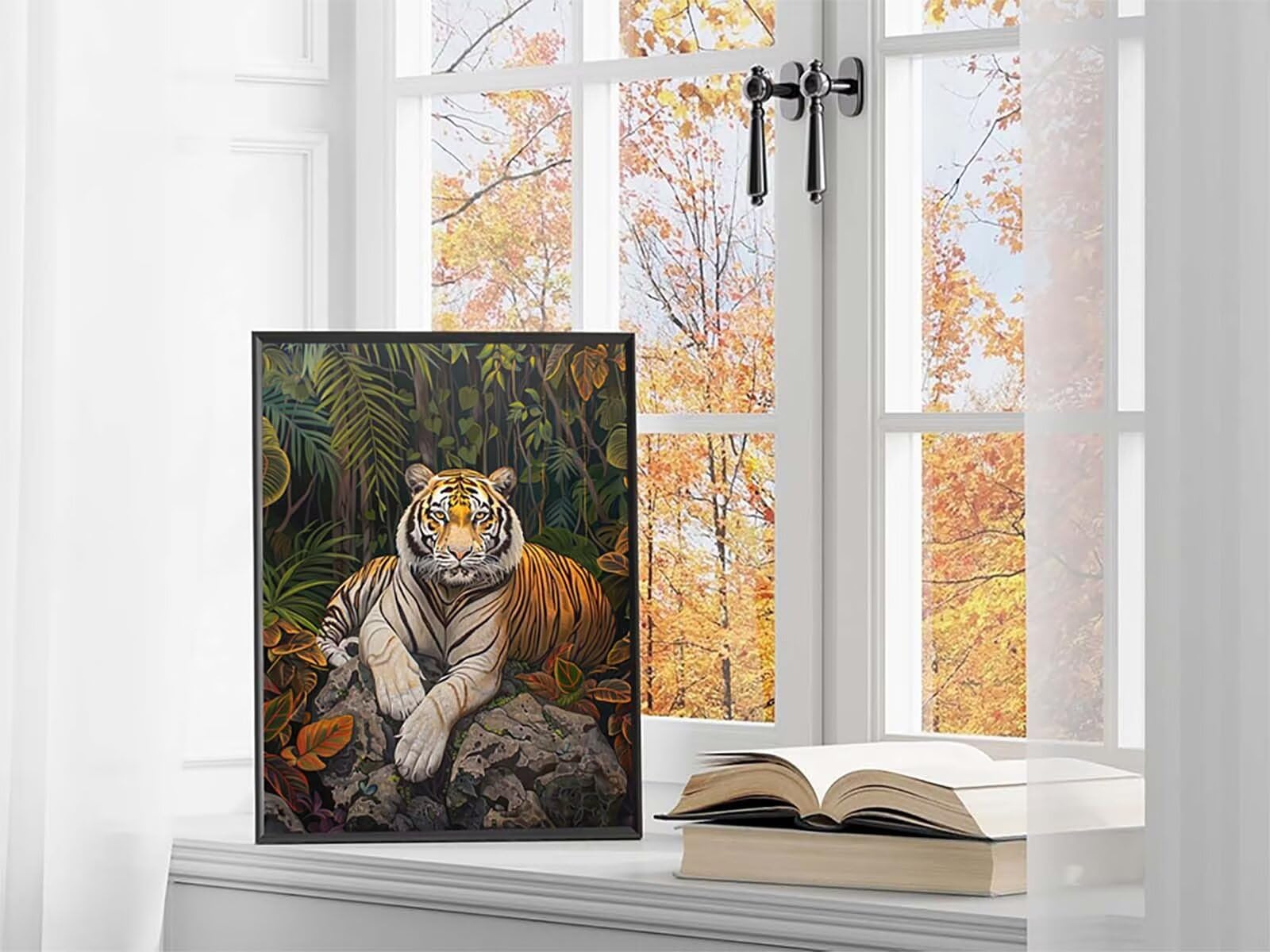 Tigre Diamond Painting Adulti 100x130cm, 5D Diamond Painting Kit 5-1321 | Pianta DIY Disegni con Perline da Attaccare, Kit Pittura Adulti, Diamantini Crystal Art, Decorazioni Casa Regalo Donna
