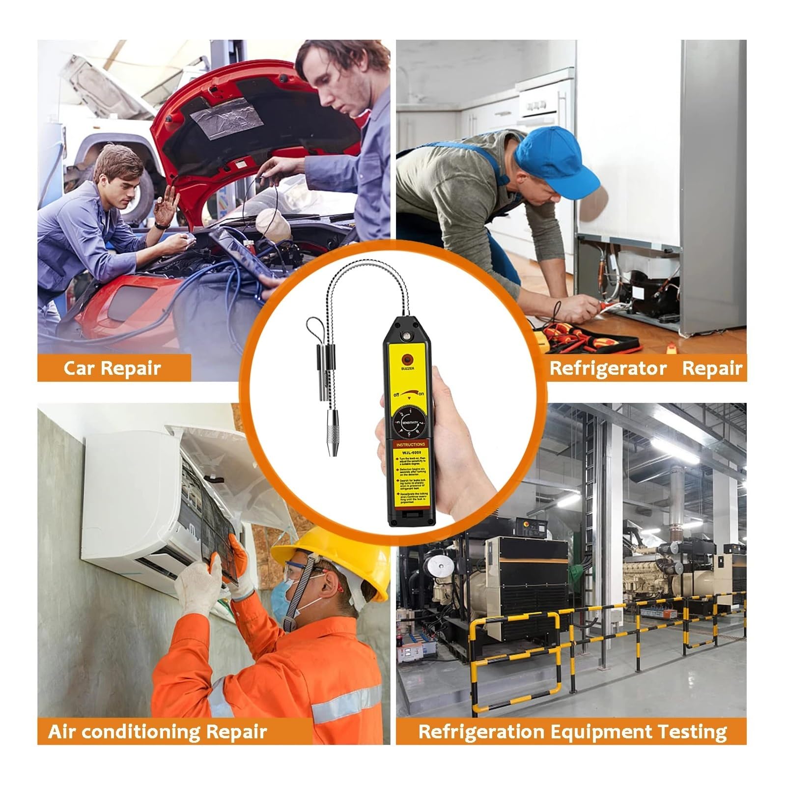 Détecteur de Fuite de Réfrigérant Halogène R22 R410A R134A R1234YF Testeur de Gaz HCFC avec Lampe UV