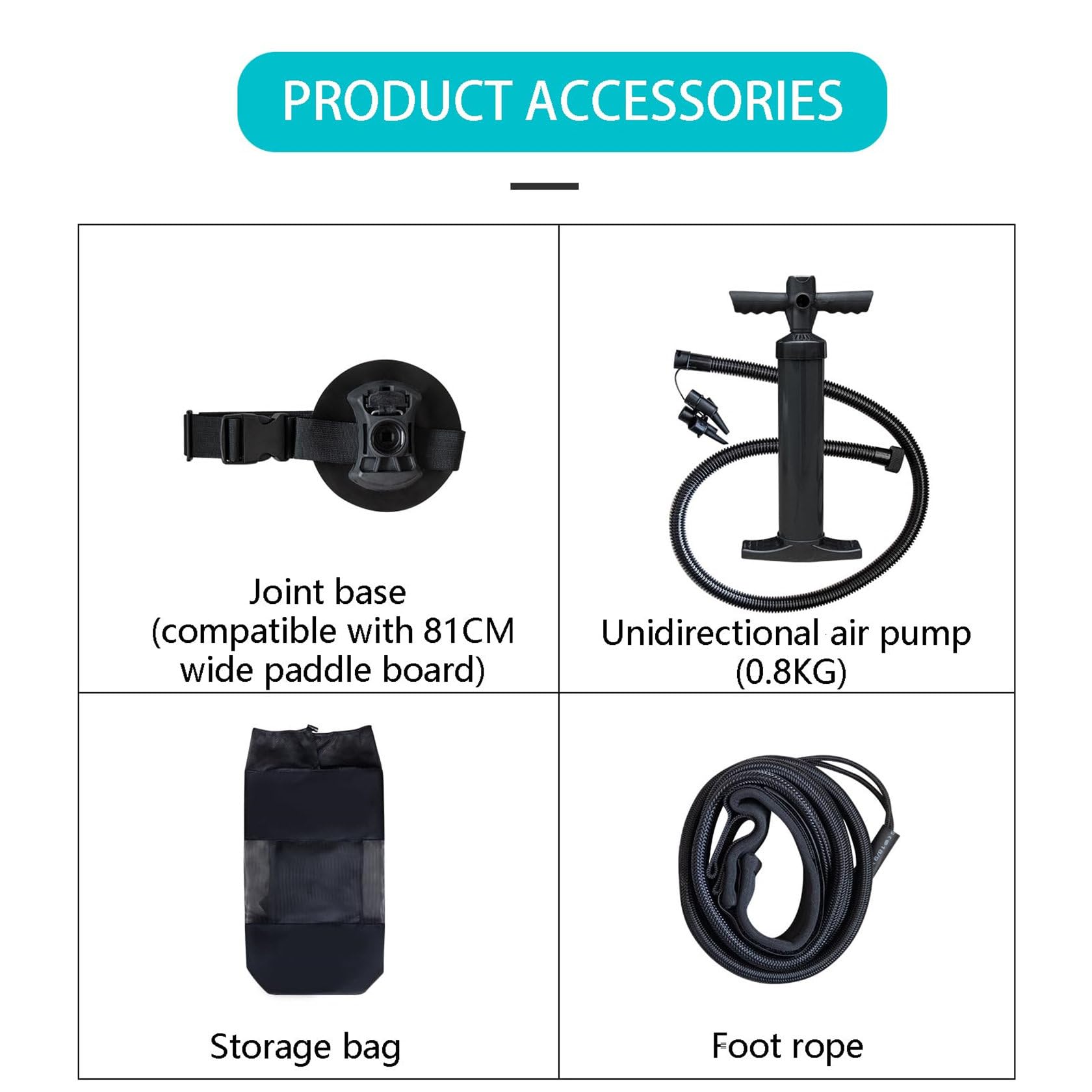 Tabla de hidrofoil inflable, tabla de windsurf, tabla de remo de pie, tela de buey y PVC, área de vela de 4.2㎡, con visión clara para deportes acuáticos, kayak, vela, marino, fácil instalación y