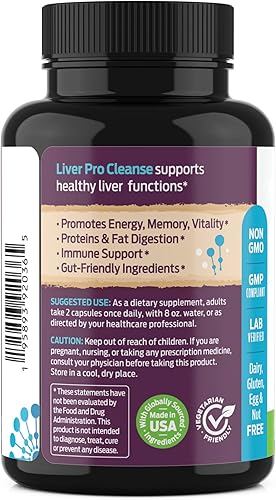 Miniatura 8 de Desintoxicación y reparación de limpieza hepática - Suplemento complejo de desintoxicación para reparación de hígado graso con colina, zinc, cardo