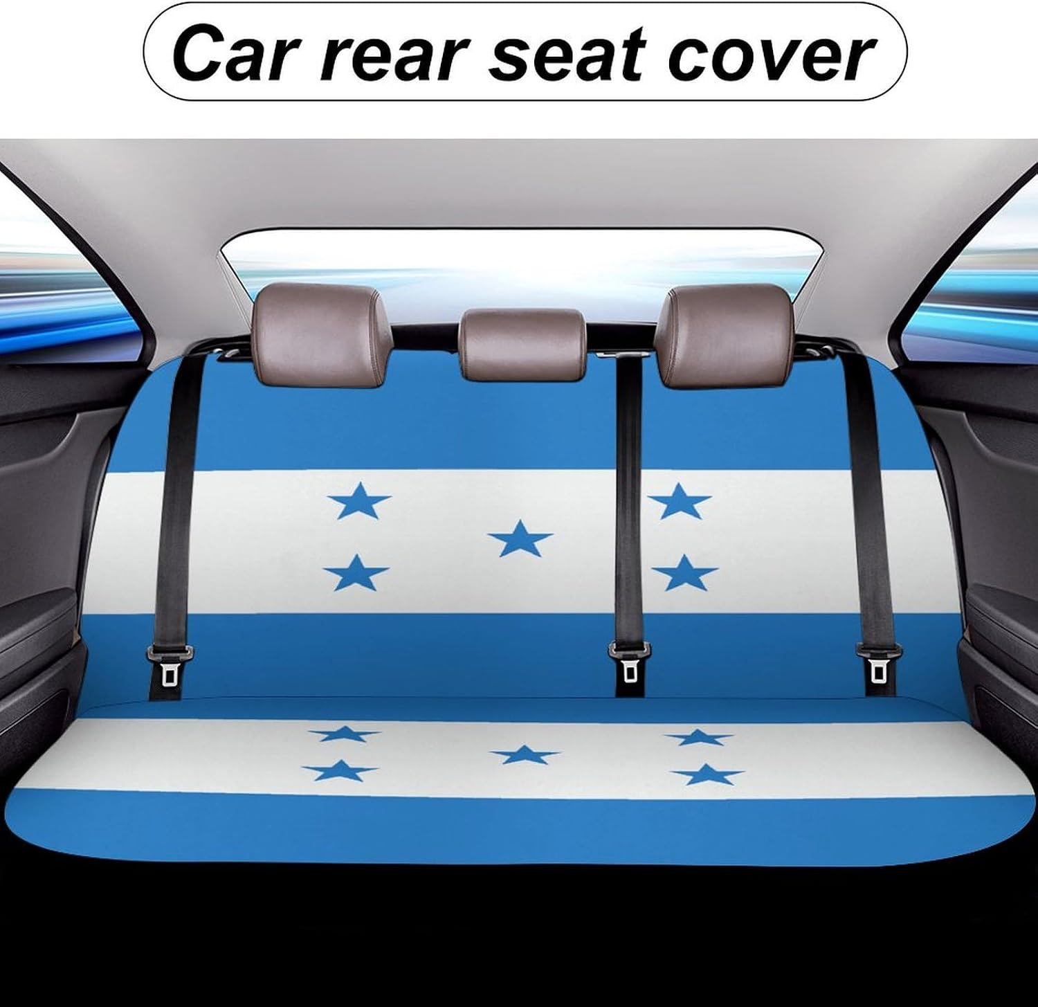 Honduras Flag Car Rear Seat Cover,Non-Slip Stretch Universal Fit Back Bench Car Seat Cover for Women Men Back Seats Auto Back Seats for Truck Van SUV