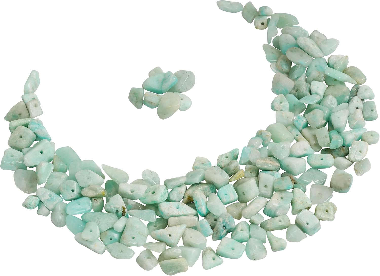Amazonite Chakras Stones Beads for Bracelet Jewelry Making Pendant Earrings Anklet Irregular Chips Reiki Healing Crystals Bead Good Luck Prosperity Crushed Bead