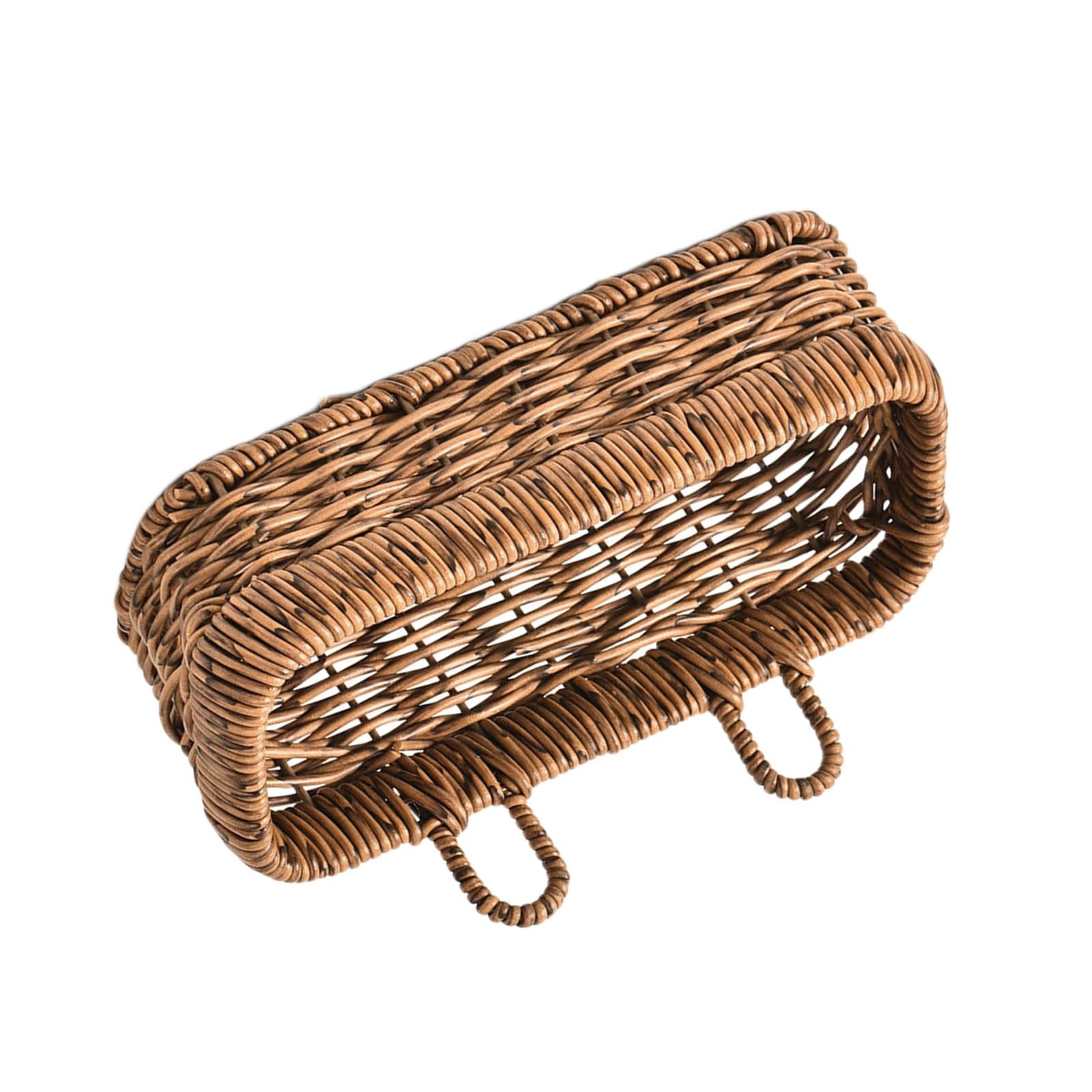 Kaeltsyn Rattan Wall Hanging Basket Artistic Storage Organiser Perfect for Living Spaces Home Organization Tool Wall Mounted Planner