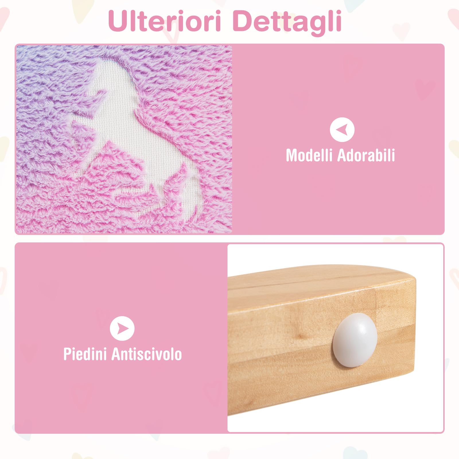 GYMAX Sedia a Dondolo per Bambini, Divanetto Brillante al Buio, Poltroncina Imbottita in Flanella per Bambini con Gambe in Legno Massello, per Camera da Letto, Sala Giochi, Asilo Nido, 3-5 Anni