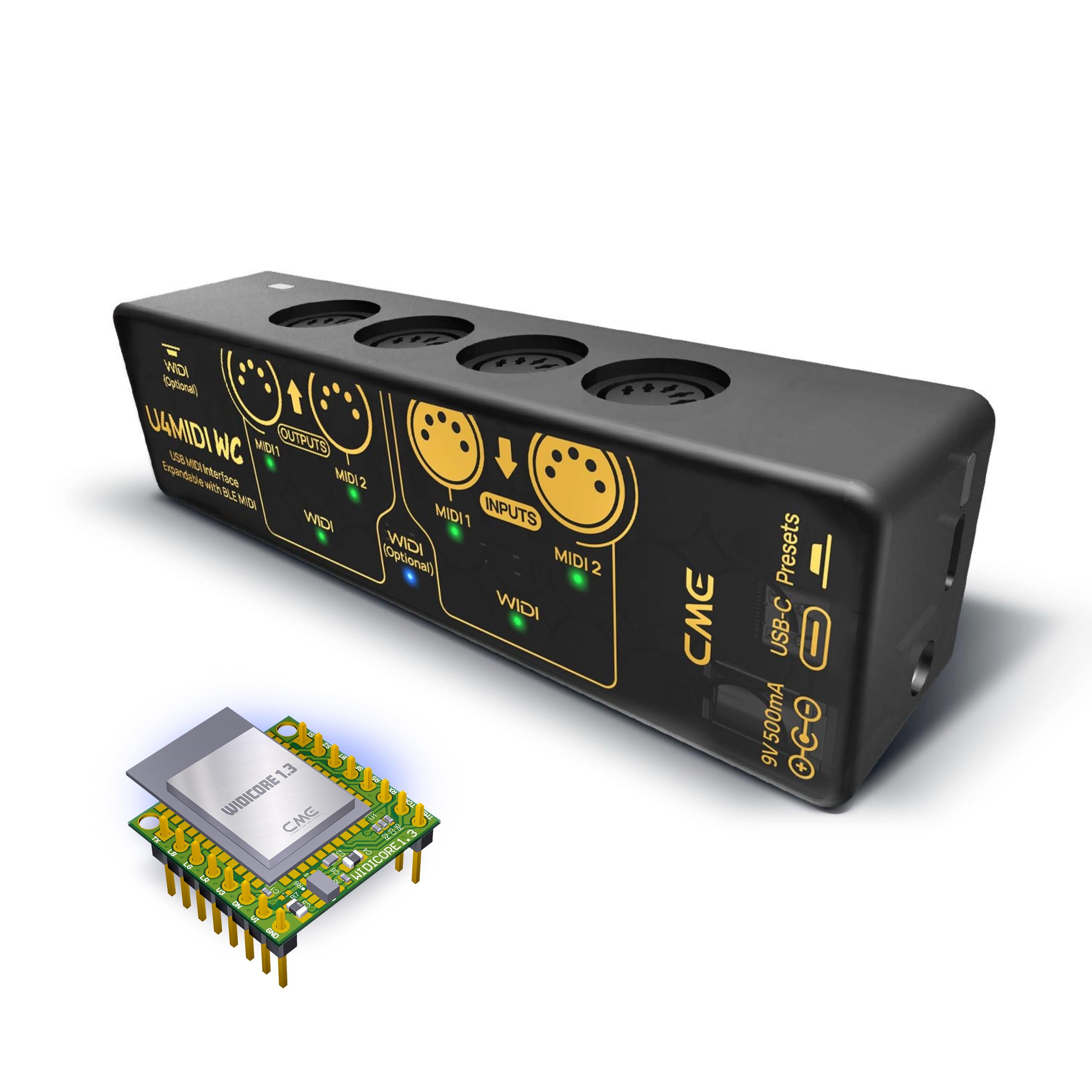 CME U4MIDI WC + WIDI Core - Hybrid 2-in-2-out MIDI Interface + WIDI Premium Bluetooth MIDI