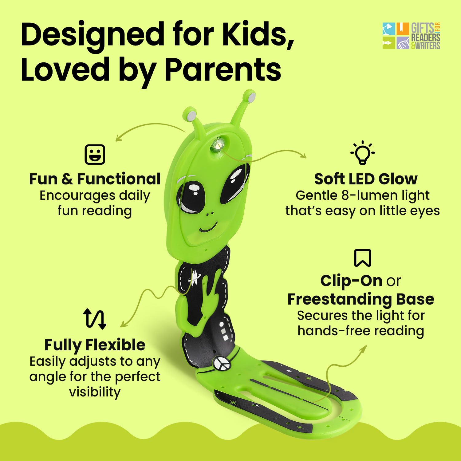 Flexilight Luce da Lettura | Segnalibro 2 in 1 Luce per Libro | Lampada LED a clip da Lettura | Pila per Leggere a Letto per Bambini e Adulti | Accessori per Libri | Idea Regalo Lettori