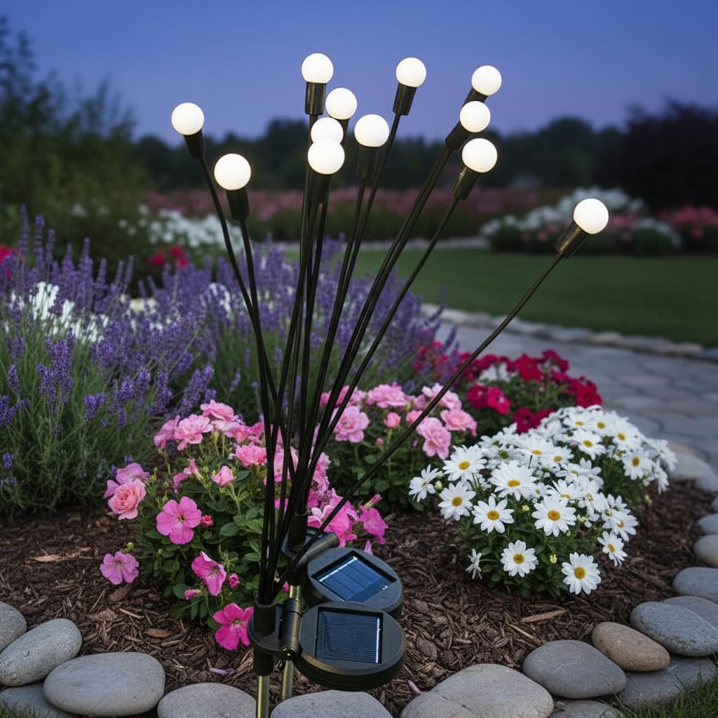 New Design Garden Decor Lamp Firefly Solar IP65 Rechargeable LED Landscape Light for Home Courtyard