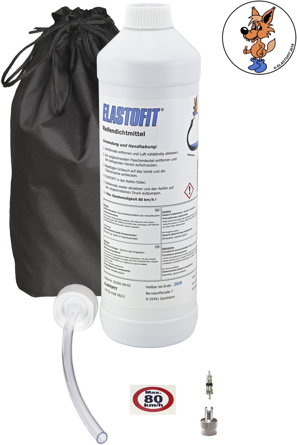 Elastofit Refill Pack Puncture Repair Set Tyre Sealant Replacement Bottle for all cars SUV etc 10 Years (700ml)