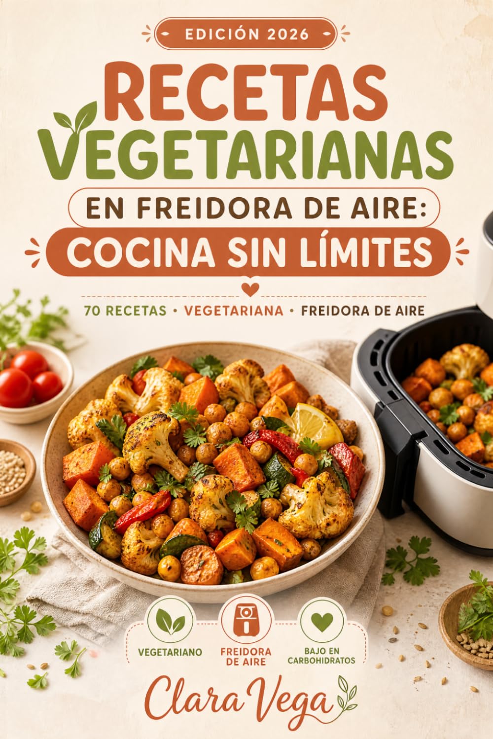 Recetas Vegetarianas en Freidora de Aire: Cocina sin Límites: 70 recetas vegetarianas fáciles y rápidas para tu freidora de aire, creativas y llenas de sabor