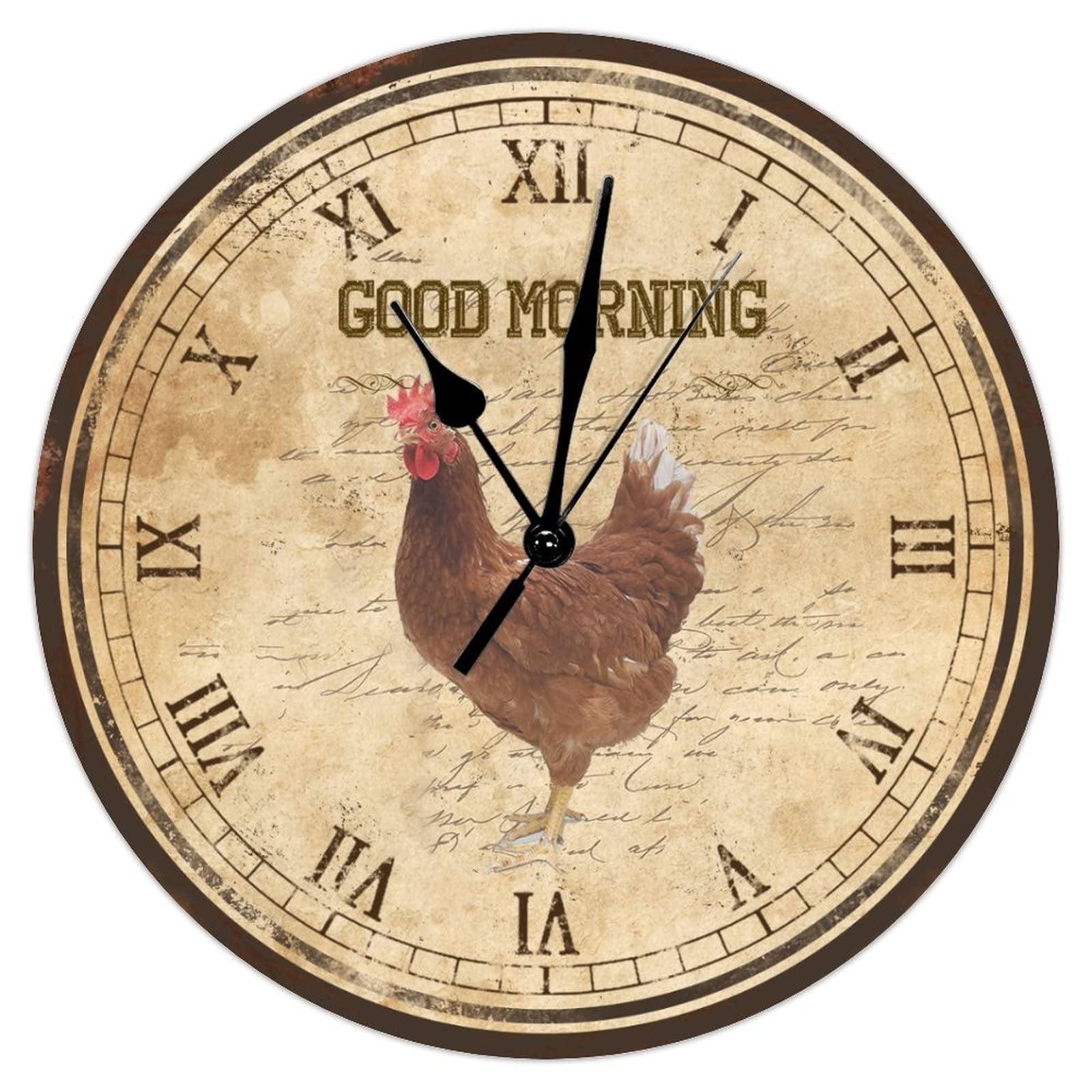 Horloge murale coq silencieuse sans tic-tac pour préserver le sommeil dans la chambre