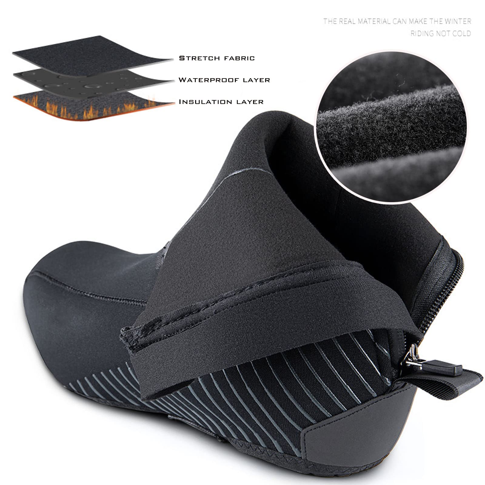 LZQpearl Couvre Chaussures De Cyclisme De Vélo De Montagne Unisexe, Couvre-Chaussures De VTT Imperméables Coupe-Vent Léger Thermique Chaud
