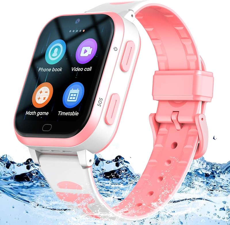 Reloj inteligente 4G GPS para niños Línea WhatsApp Videollamada telefónica y texto Chat de voz Mensaje de alarma SOS Antipérdida Rastreador en tiempo real Podómetro Modo silencioso Cámara TikTok Facebook Versión global Regalo de 3 a 15 años