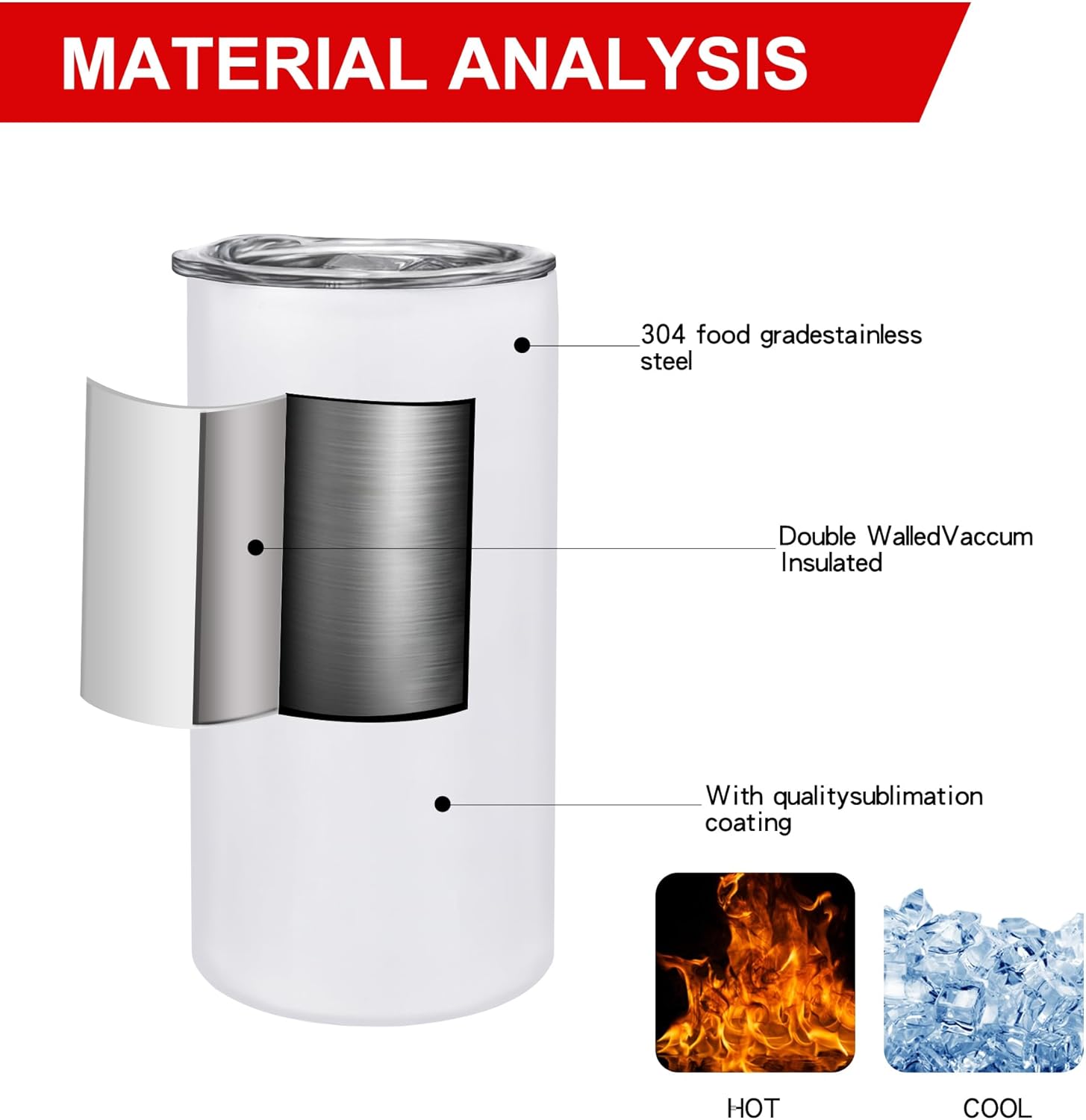 12 Pack 12 oz Sublimation Tumblers Blanks, 12oz Sublimation Tumbler Cups Blank Bulk, Straight Skinny Insulated Cup Stainless Steel Water Bottle with Lid and Straw for Craft DIY… - Image 4