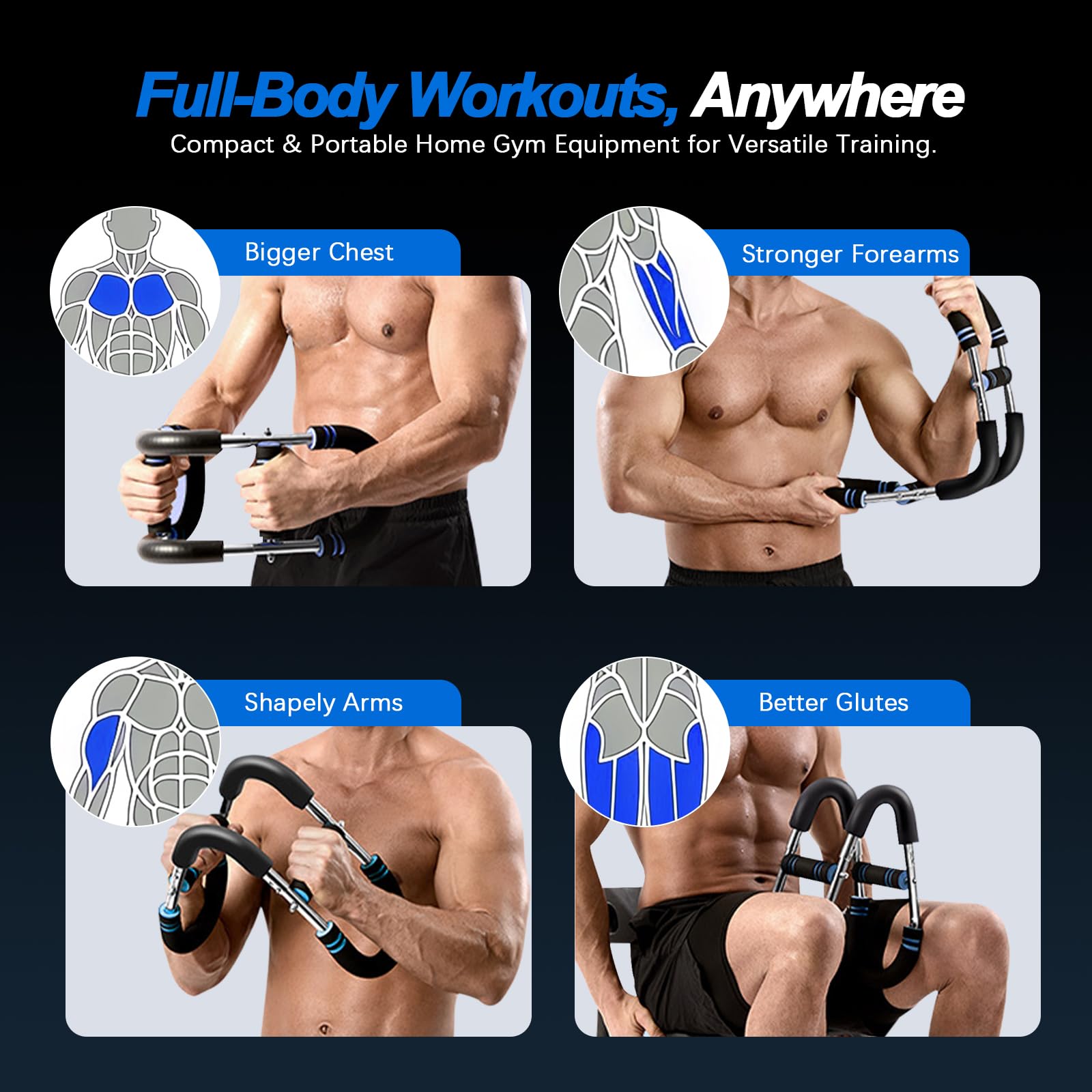 Twister Arm Trainer Home Workout Equipment,30-50 kg,Entrenador de Brazos con Resistencia Ajustable 3 Niveles,Power Twister Portátil para Pecho,Brazos y Hombros,Fitness en Casa