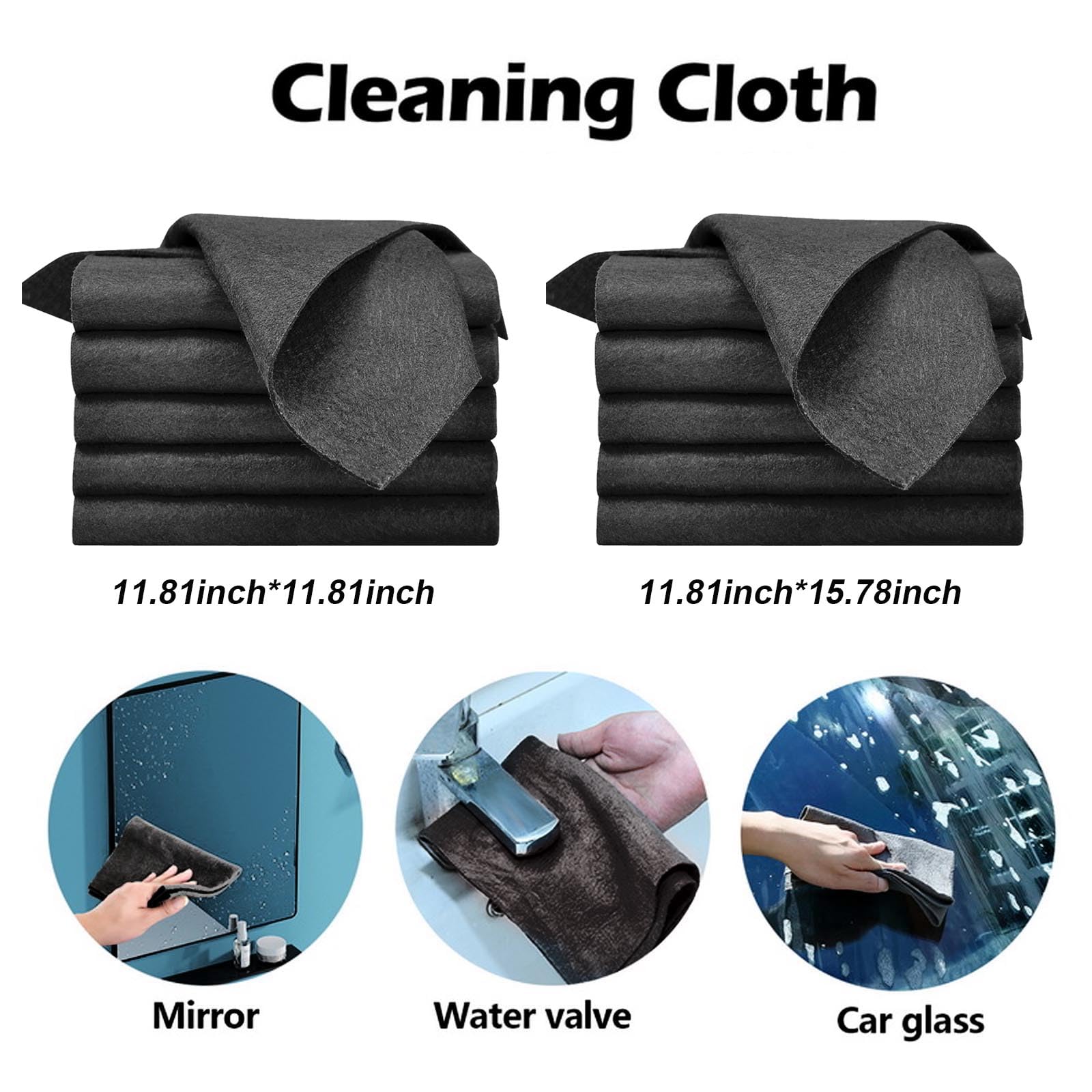 4 Chiffons Microfibre Magiques 30x30 Cm - Nettoyage Sans Traces Vitres, écrans, Miroirs