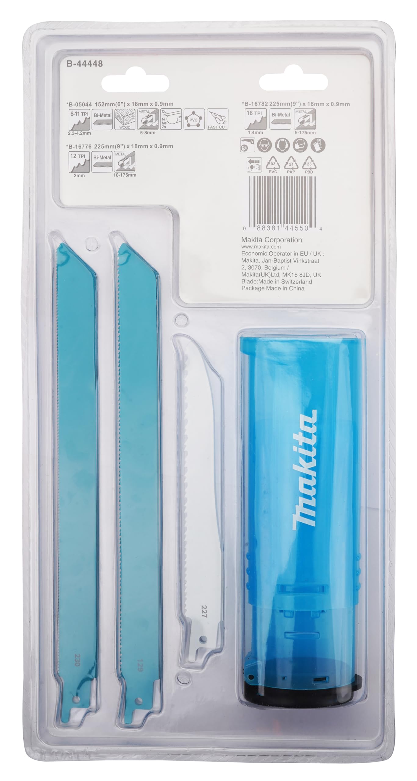 Estuche de sierras de sable Makita B-44448 6 unidades.