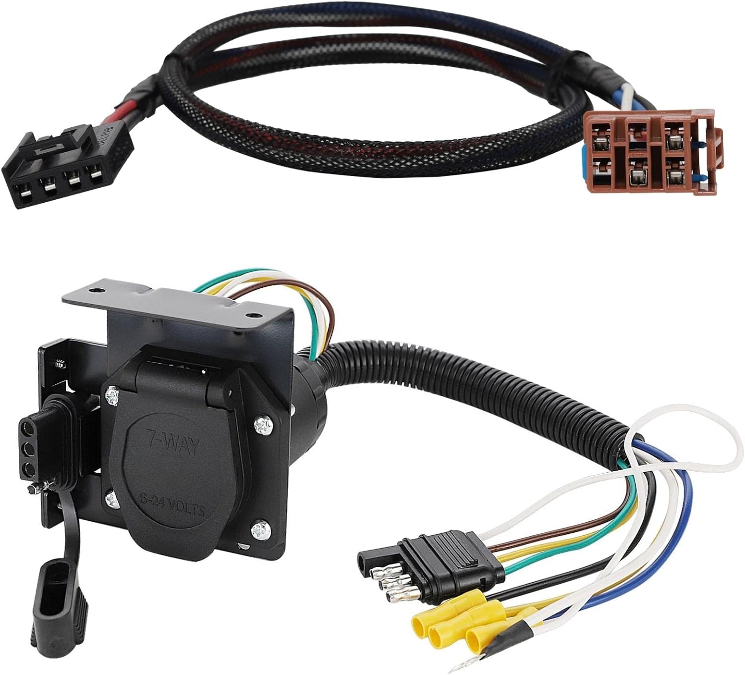 MECMO 2003-2006 GM Brake Controls Adapter + Multi-Tow 4 to 7 Pin and 4 Flat Trailer Adapter Kit