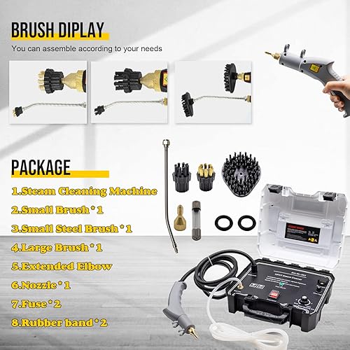 Miniatura 3 de Máquina de limpieza de vapor de alta presión de 3500 W Máquina de limpieza portátil para uso doméstico Azulejo de lechada Detalle de automóviles