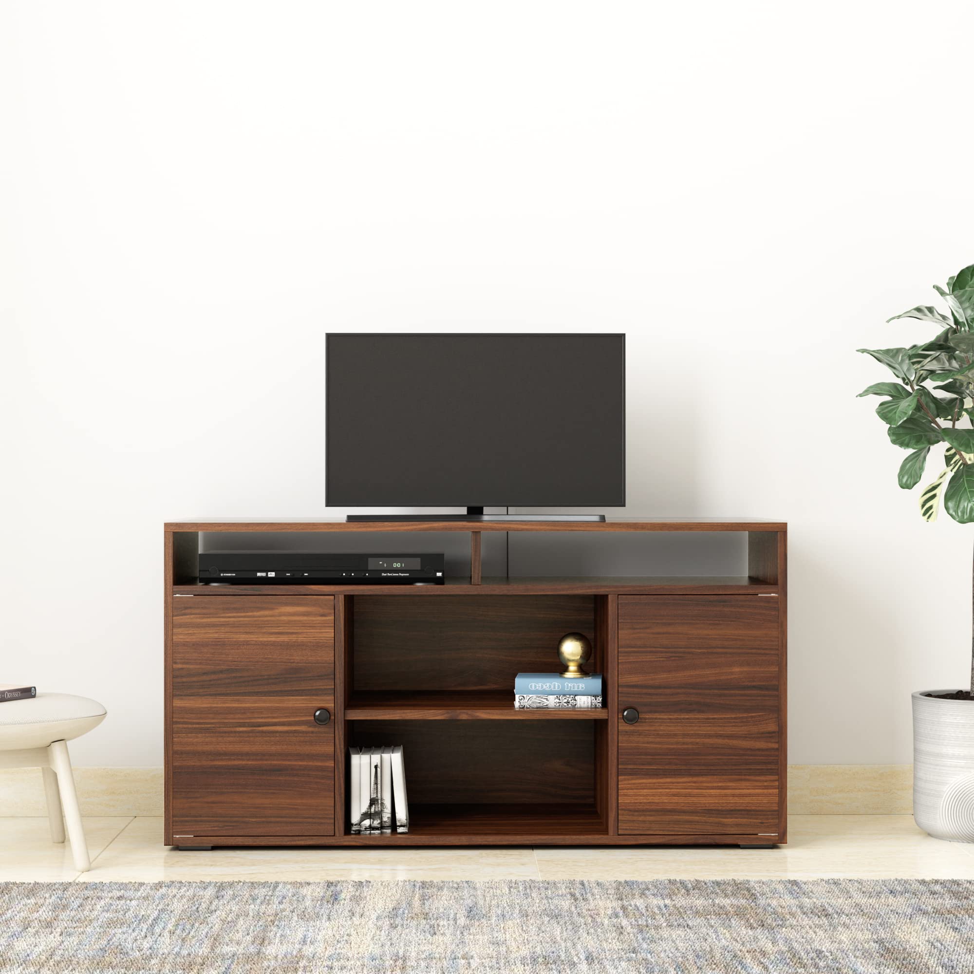 Amazon Brand - Solimo Regan Engineered Wood Entertainment Unit (Walnut) (B09P3BZ57D) Amazon Price History, Amazon Price Tracker