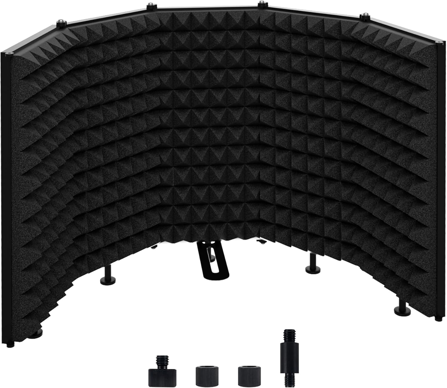 5-Panel Faltbarer Mikrofon-Isolationsschild - Tragbare, schalldichte Gesangskabine für Aufnahmen, Studio-Mikrofon-Schild, kompatibel mit Blue Yeti und anderen Mikrofonen