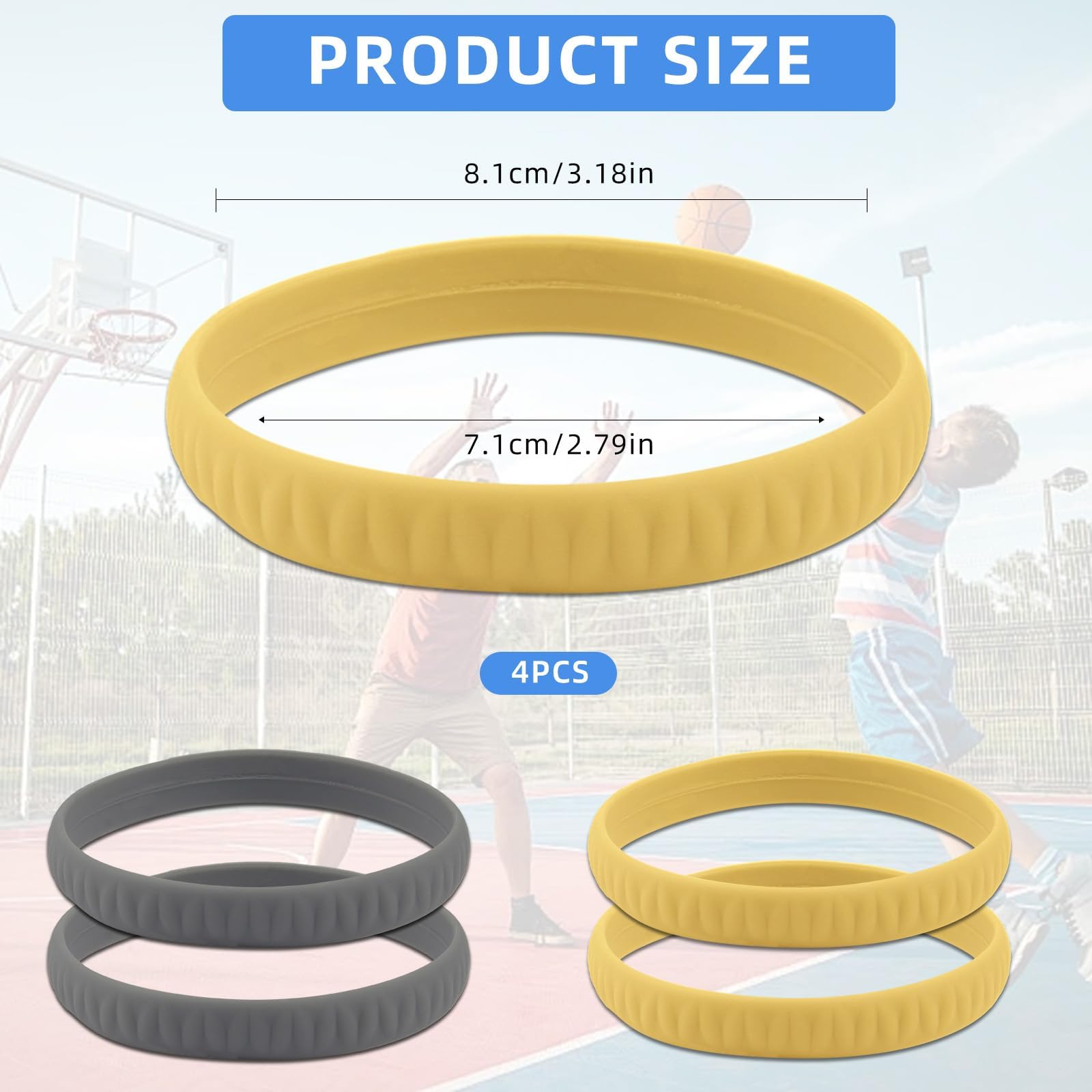 4PCS Patella Tendon Support Strap & Knee Bands for Basketball Running, Knee Rope Sports Knee Brace & Knee Band for Knee Pain, Knee Rope Athletic Knee Brace Knee Sleeves for Sports