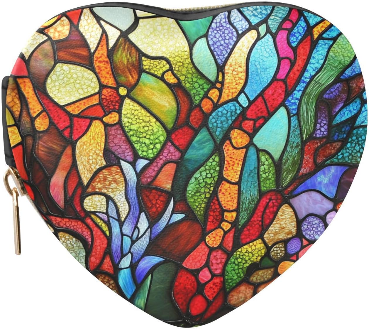 Jewelry Case Heart Shaped Small Trinket Jewelry Storage Organizer Stained Glass Colorful Coral Girlfriend Wife Gift for Women