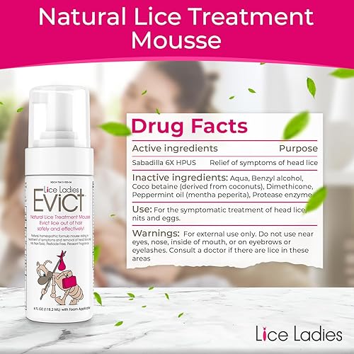 Miniatura 3 de EVICT - Tratamiento seguro todo en uno para piojos para niños | Detiene piojos, huevos de piojos, súper piojos, liendres | 100% natural y no tóxico