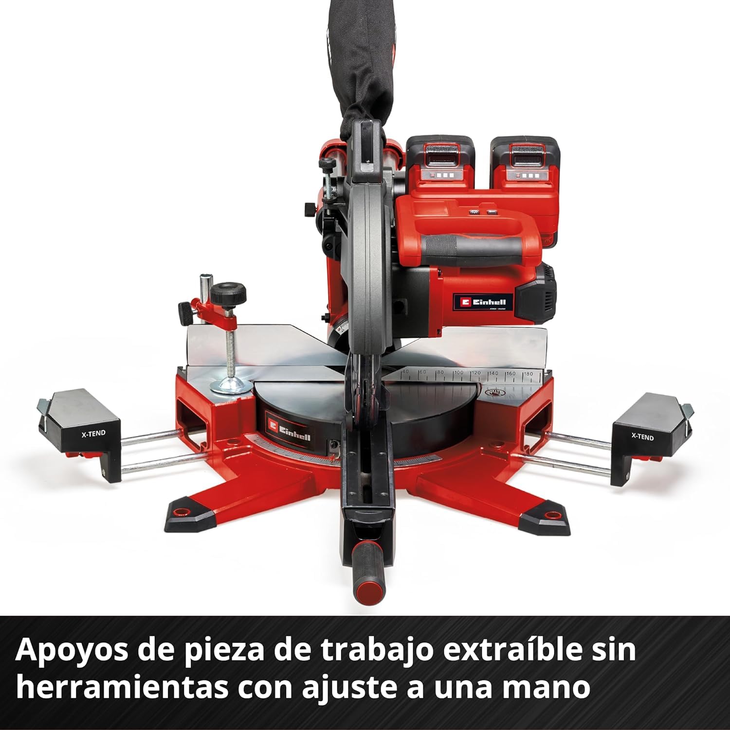 Einhell Sierra de tracción, vaivén e inglete con batería TE-SM 36/10 L Li-Solo Power X-Change (36 V, hoja de sierra 254 mm, 3800 rpm, función de tracción suave, láser de línea de corte, sin batería)