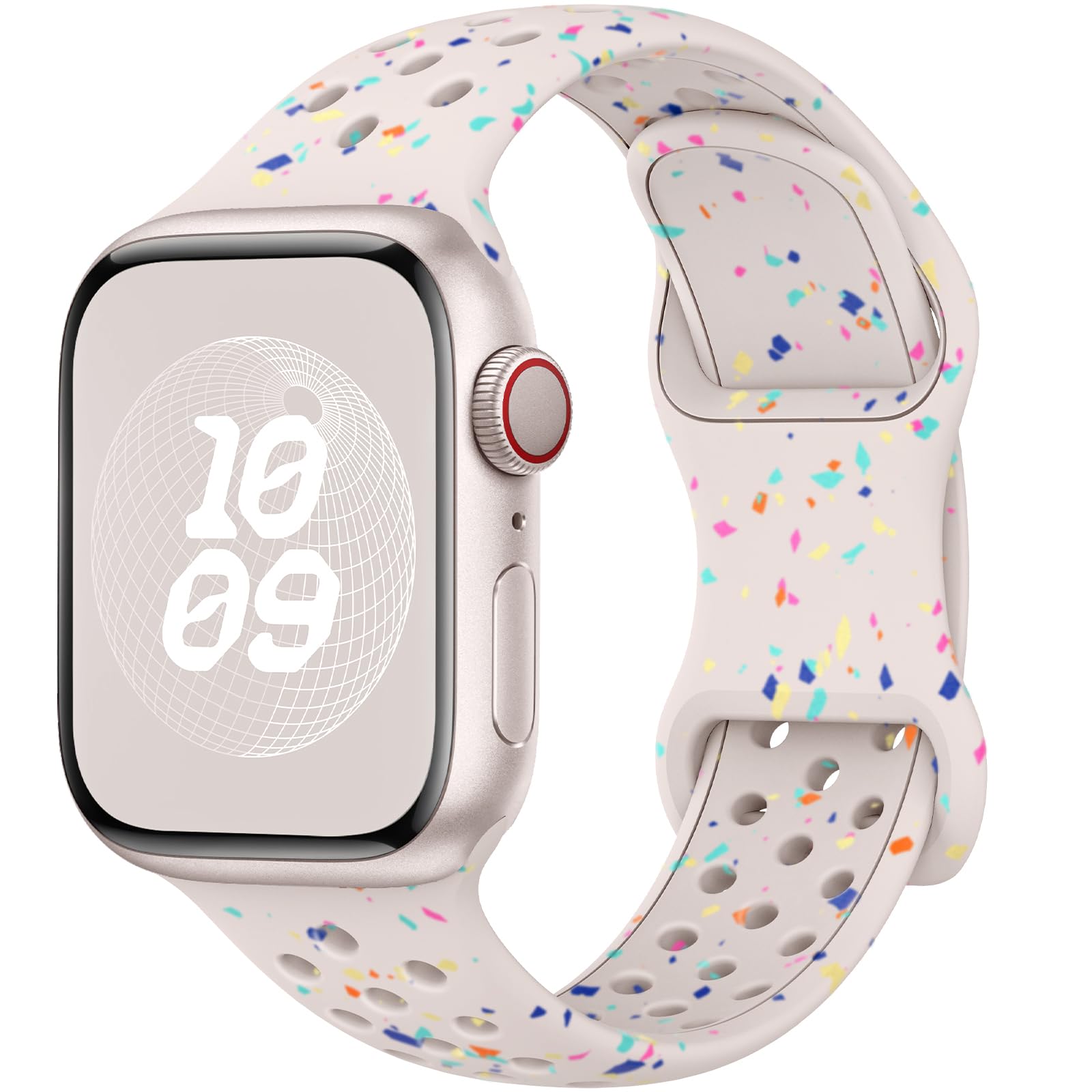 Breathable Sport Band Compatible with Apple Watch Band 40mm 38mm 41mm 44mm 45mm 42mm 49mm for Women Men?Soft Silicone Wristband Waterproof Strap for iWatch Series 9 8 7 6 SE 5 Ultra 4 3 2 1