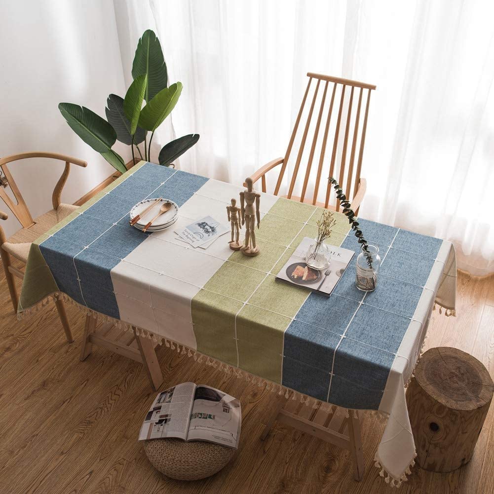 Nappe de fête rectangulaire grise 140x200 cm lavable pour de beaux repas de famille