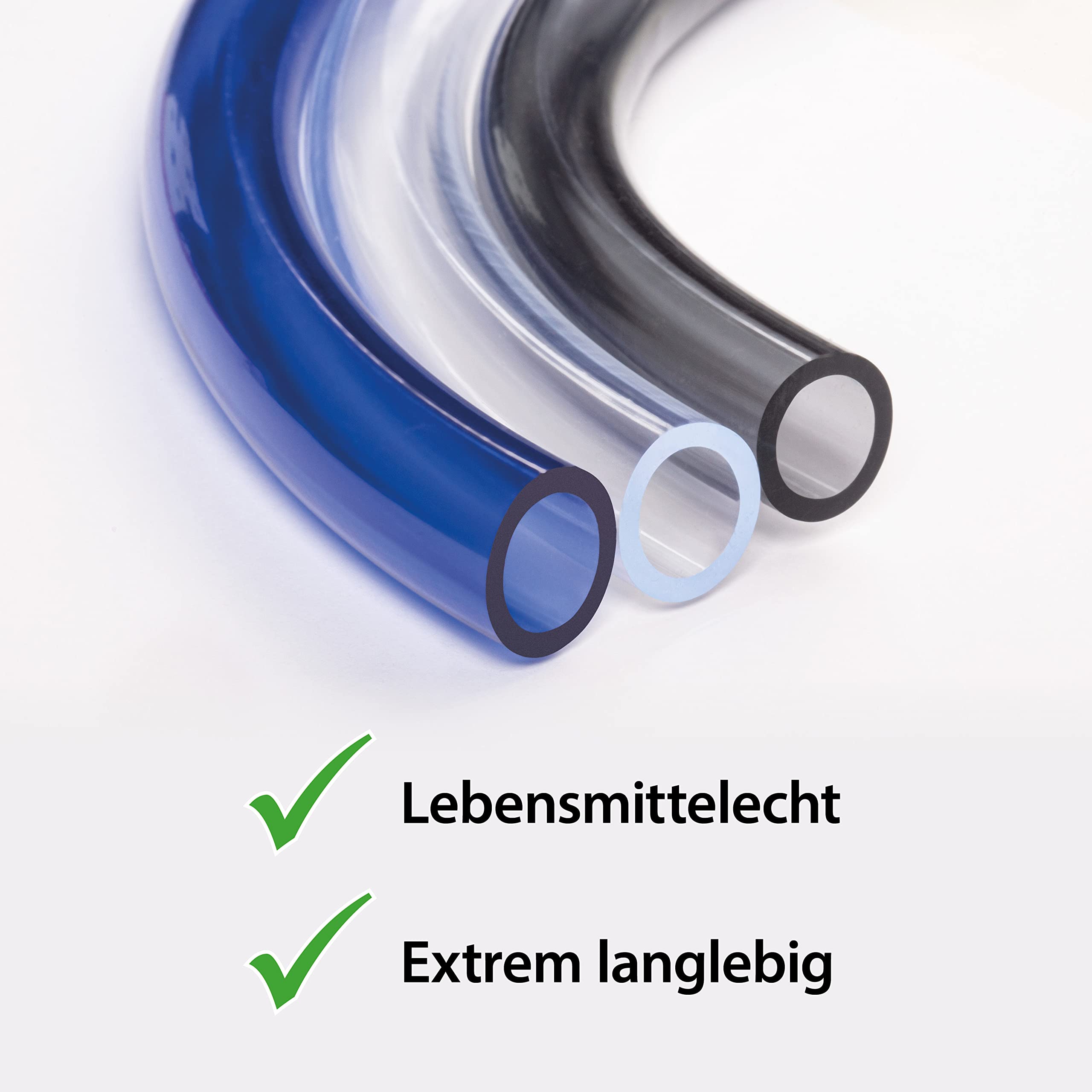 ARKA PVC-Schlauch - 12/16 mm, Grau, 10 m - Robuster Flexschlauch für vielseitige Anwendungen, ideal für Aquarium, Teich und Werkstatt.