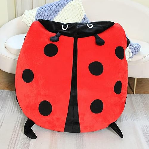 Miniatura 6 de Big Bug Ladybug - Almohada de felpa decorativa extraíble de gran tamaño (39.4 pulgadas, rojo)