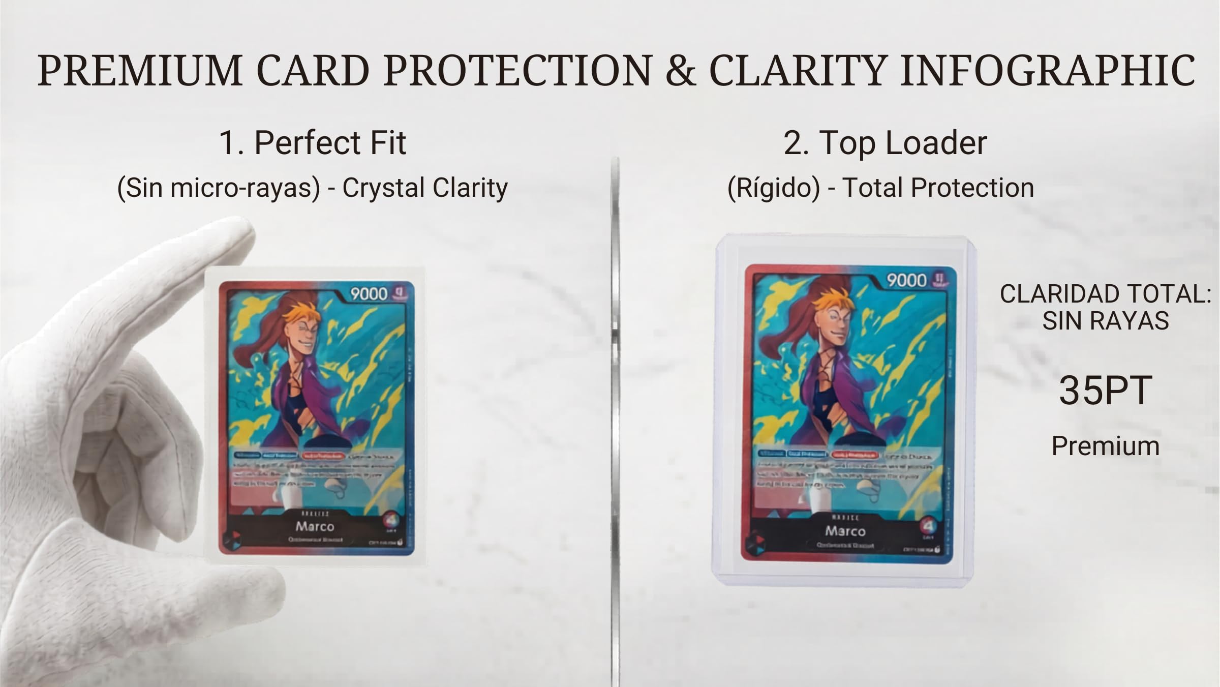 Pack Hailoryn De 100 Toploaders + 100 Fundas Perfect Size Para Cartas TCG – Protección Premium De PVC Para Pokémon, MTG, One Piece Y Más