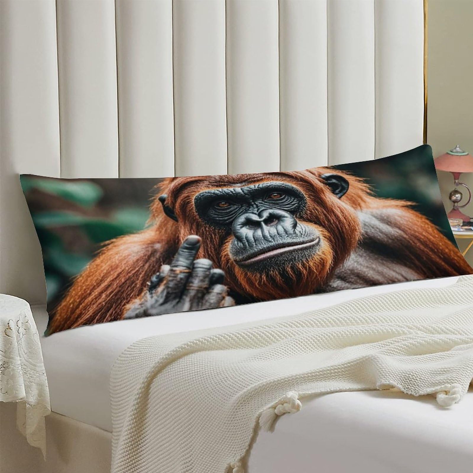 Body Pillow Cover 20x54 Long Pillow Case with Invisible Zipper Breathable Microfiber Gorillas Pillowcase Soft Cozy Protector for Bedroom Couch Sofa Bed Home Decor All Seasons