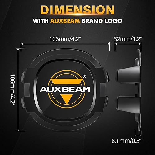 Miniatura 5 de Auxbeam Luces LED redondas de 4 pulgadas y 90 W con cubiertas de luz negras para todo terreno, luces de punto superbrillantes, luces de conducción