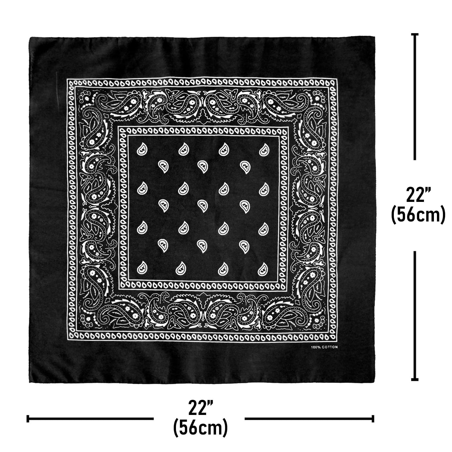 Falari Bandanas, Mehrzweck-Bandana, Baumwolle, Paisleymuster, für Cowboy, Herren und Damen, 55,9 x 55,9 cm, 12 Stück